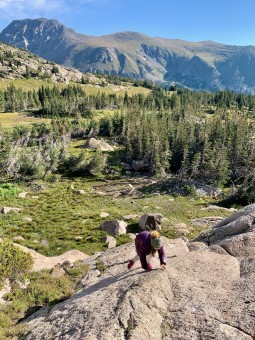Scrambling around and exploring Middle Diamond Lake