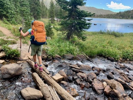 Passing by Diamond Lake on our way down